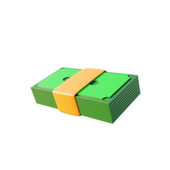 3d icon money banknote piles rendering