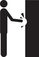 illustration of the icon of a person hitting an object until it dents, a symbol of a person hitting