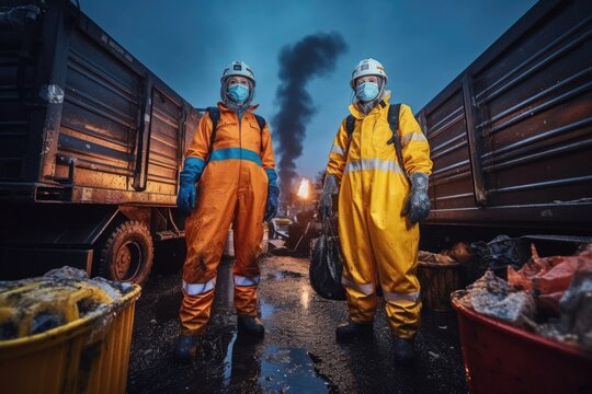 Scientists and government officials Inspect and collect chemical leak samples in industrial sites. to be thoroughly investigated in the laboratory.Generated with AI.