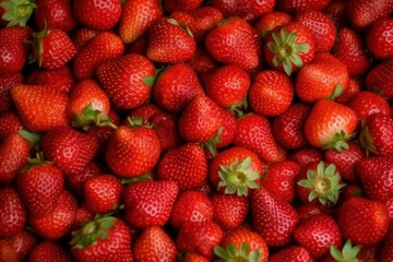 Texture of strawberry. Close up of raw organic berry fruits. Sweet and fresh background