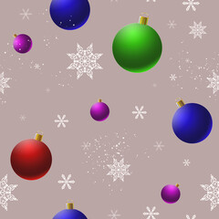 Fototapeta na wymiar Seamless pattern on the theme of the new year and Christmas