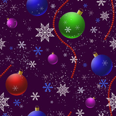 Fototapeta na wymiar Seamless pattern on the theme of the new year and Christmas