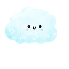 Smiling cloud watercolor cute cartoon element illustration