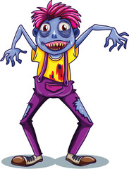 Zombie kids including different heads and horror flesh