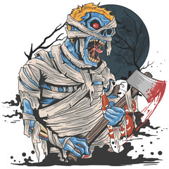 Zombie kids including different heads and horror flesh