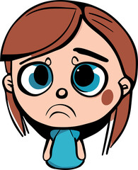 little child with sadness