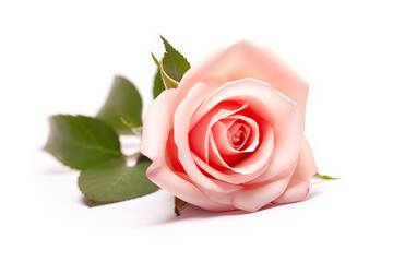 Graceful Beauty Pink Rose Flowers on a White Background. created with Generative AI