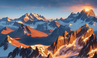 Fototapeta na wymiar icy mountains, mountain range