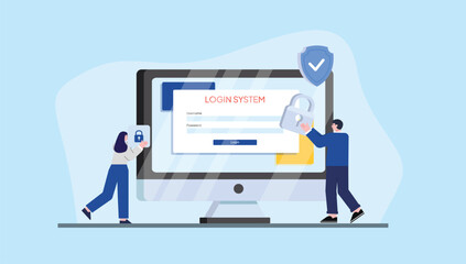 concept illustration login alert system information security