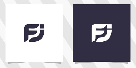 letter fj jf logo design