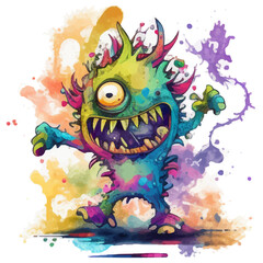 Obraz premium Cute Monsters and watercolour 