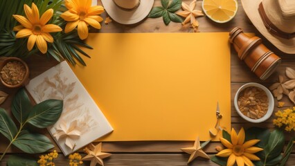 summer decoration season background. banner, copy space. generative ai