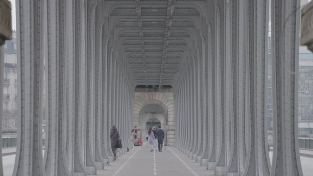 Paris, France - Pont de Bir-Hakeim Bridge of Passy Crosses the Seine River