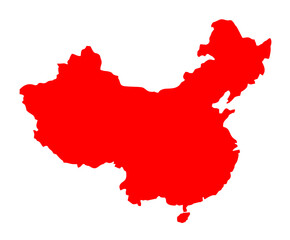 China map png. China symbol isolated on transparent background. flat style vector illustration