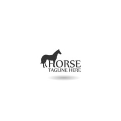 Horse logo template icon with shadow