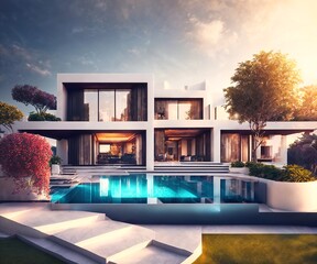 Fototapeta na wymiar design of luxury modern house, generative AI