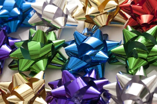 Colorful background of decorative bows