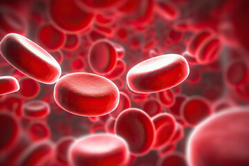 Vitality Within Red Blood Cells in the Vein, Isolated on White Background, a Concept for Medical Health Care. created with Generative AI