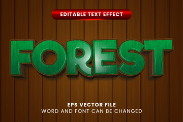 Green forest 3d editable vector text effect