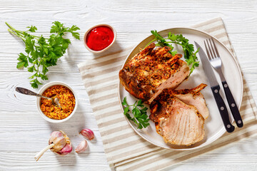 Standing Juicy Pork Rib Roast, top view
