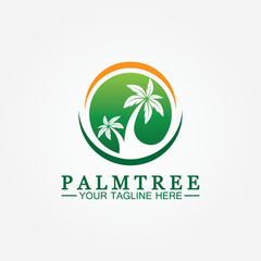 Palm tree summer logo template vector illustration