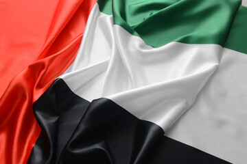 National UAE flag as background, closeup