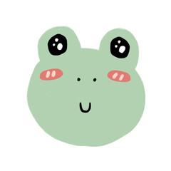 Green Frog Cartoon illustration Frog Hand Drawn Cute Frog