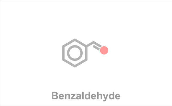 Simplified formula icon of benzaldehyde.