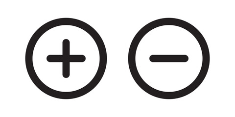 Add Minus Circular Buttons Symbol Icon Vector Illustration