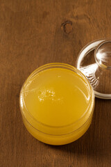 Aquafaba, liquid after cooking legumes. Replacement of egg whites for vegetarians