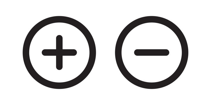 Add Minus Circular Buttons Symbol Icon Vector Illustration