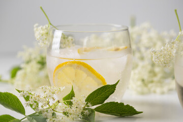 A delicious cold summer drink made of elderflowers