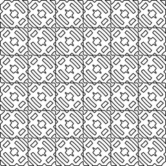 Black and white abstract vector image. Stylish texture with figures from lines for web page, textures, card, poster, fabric, textile. Monochrome graphic repeating design. Monochrome pattern.