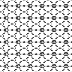 Black and white abstract vector image. Stylish texture with figures from lines for web page, textures, card, poster, fabric, textile. Monochrome graphic repeating design. Monochrome pattern.