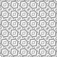 Black and white abstract vector image. Stylish texture with figures from lines for web page, textures, card, poster, fabric, textile. Monochrome graphic repeating design. Monochrome pattern.