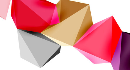 3d low poly triangle design elements