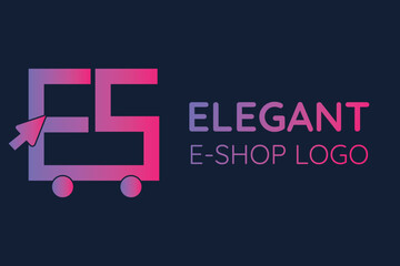 Elegant online e-shop logo design