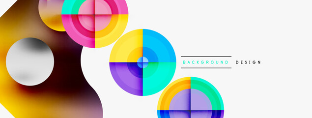 Fototapeta premium Circle pattern background. Abstract backgrounds bundle for wallpaper, banner, background, landing page, wall art, invitation, prints, posters