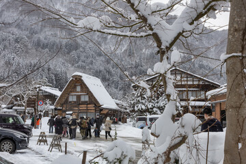 Shirakawa-go,Shirakawa Village,in the winter,World heritage site,Gifu,Japan