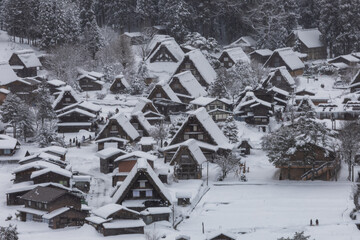 Shirakawa-go,Shirakawa Village,in the winter,World heritage site,Gifu,Japan