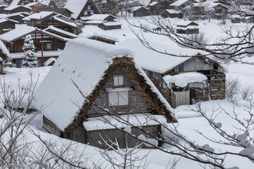 Shirakawa-go,Shirakawa Village,in the winter,World heritage site,Gifu,Japan