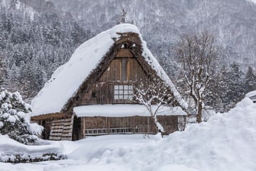 Shirakawa-go,Shirakawa Village,in the winter,World heritage site,Gifu,Japan