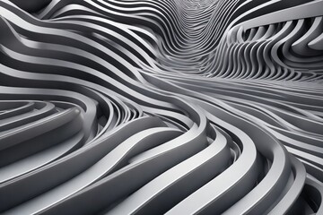 black and white abstract Intersecting lines background, Generative AI