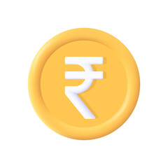 Vector Indian rupee currency sign 3d vector icon high quality and fully scalable