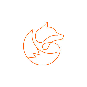 fox logo stock illustration. line art concept vector logotype.
