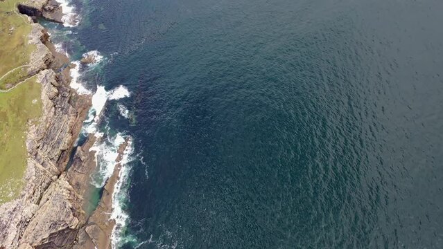 Aerial view of the coastline by Falcorrib south of Dungloe, County Donegal - Ireland