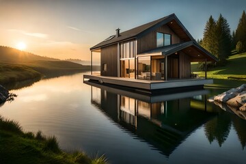 Fototapeta premium house on the lake