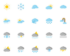 Fototapeta premium set of weather icons, cloud, forecast