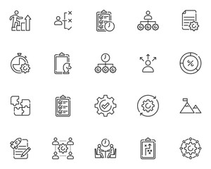 set of management icons, business, organization,
