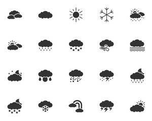 set of weather icons, cloud, forecast